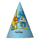 Robot 4e verjaardag feesthoedjes (Voorkant)