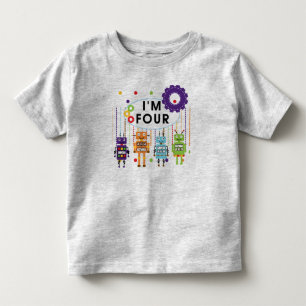 Robot 4e verjaardag overhemden en cadeaus kinder shirts