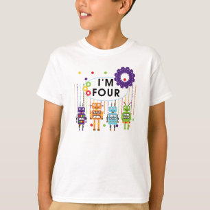 Robot 4e verjaardag Tshirts en geschenken