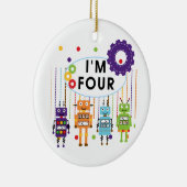 Robot 4e verjaardag Tshirts en geschenken Keramisch Ornament (Rechts)