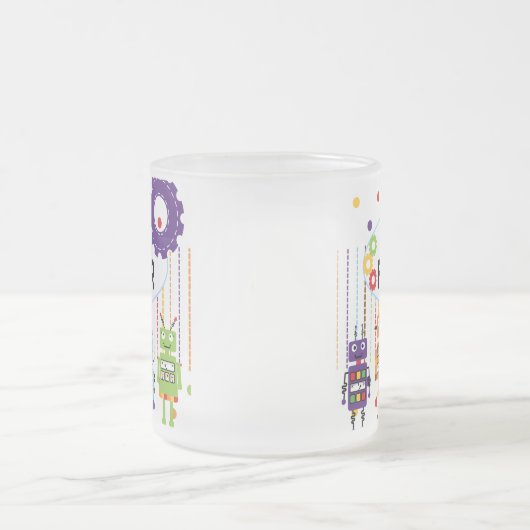 Robot 4e verjaardag Tshirts en geschenken Matglas Koffiemok (Center)