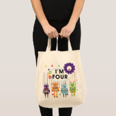 Robot 4e verjaardag Tshirts en geschenken Tote Bag (Voorkant (product))