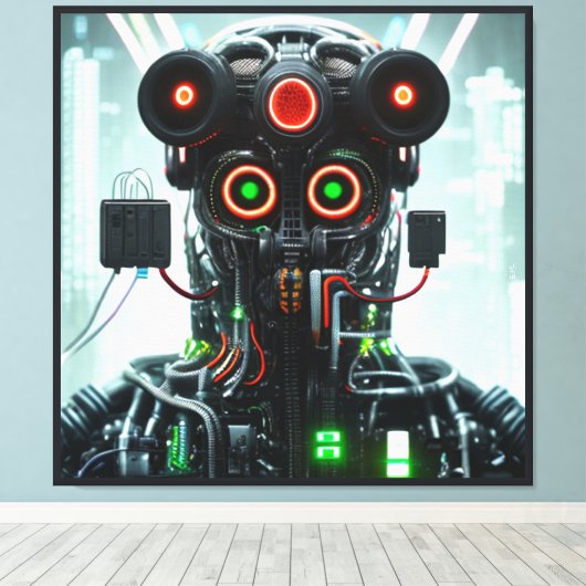 Robot 5 canvasprint canvas afdruk (Insitu (Houten vloer))