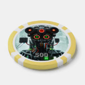 Robot 5 gele 500 gestreepte pokerchip (Enkel)