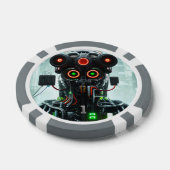 Robot 5 grijs 1 gestreepte pokerchip (Enkel)