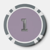 Robot 5 grijs 1 gestreepte pokerchip (Achterkant)