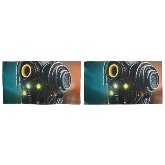 Robot 5 grijs koningspaar kussenslopen (Voorkant-Set)