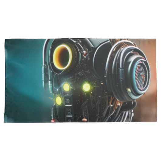 Robot 5 grijs koningspaar kussenslopen (Voorkant-Rechts)