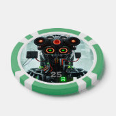 Robot 5 groene 25 gestreepte pokerchip (Enkel)