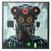 Robot 5 grote keramische tegel tegeltje (Voorkant)