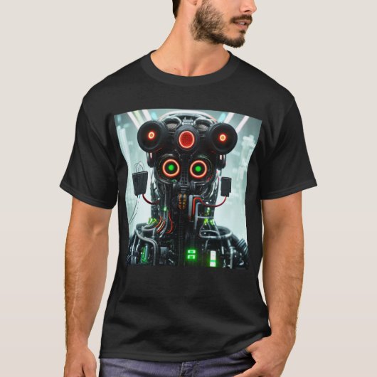 Robot 5 man zwart T-shirt (Voorkant)
