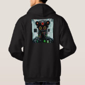 Robot 5 mannen zwart sweatshirt met capuchon (Achterkant)