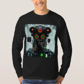 Robot 5 mannen zwart T-shirt met lange mouwen (Voorkant)