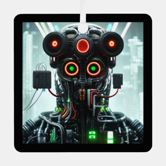 Robot 5 ornament met vierkante openingen (Voorkant)