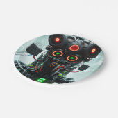 Robot 5 papieren borden bordje (Gekanteld)