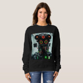 Robot 5 vrouwen zwart sweatshirt (Voorkant volledig)