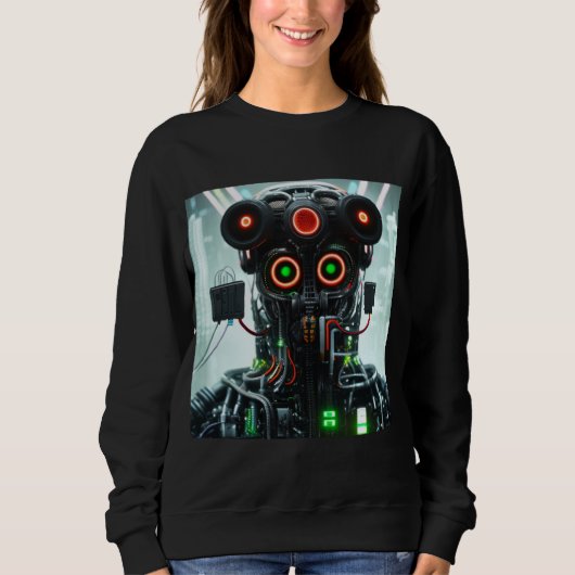 Robot 5 vrouwen zwart sweatshirt (Voorkant)