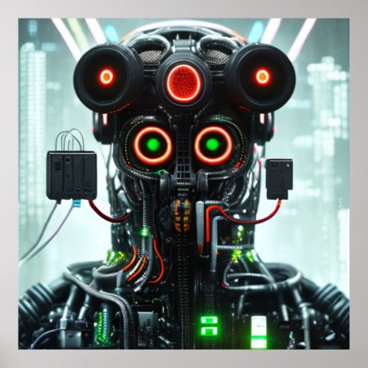 Robot 5 waarde matte poster (Voorkant)