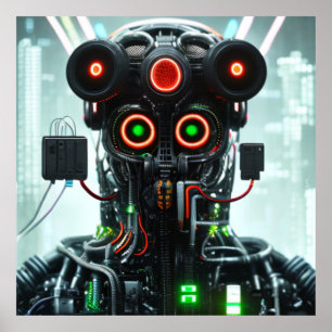 Robot 5 waarde matte poster