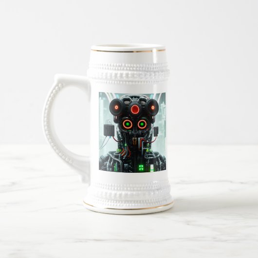 Robot 5 wit stein gouden sieraad bierpul (Links)
