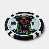 Robot 5 zwart 100 gestreepte pokerchip (Enkel)