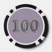 Robot 5 zwart 100 gestreepte pokerchip (Achterkant)
