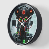 Robot 5 zwarte wandklok met cijfers (Hoek)
