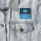 Robot 5th Birthday Custom Buttonnen Vierkante Button 5,1 Cm (In situ)