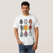 Robot 5th Birthday - Retro Robotics with number fi T-shirt (Voorkant volledig)