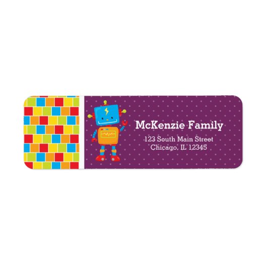 Robot * achtergrondkleur kiezen etiket (Voorkant)