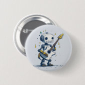 robot AI guitar hobby funny Ronde Button 5,7 Cm (Voorkant /achterkant)