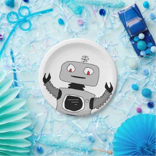 Robot AI papieren Borden voor kinderen verjaardags Papieren Bordje (Feest)