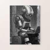 robot AI Retro Tech Cyberpunk Legpuzzel (Verticaal)