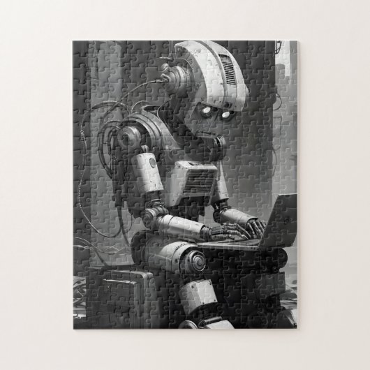  robot AI Retro Tech Cyberpunk Legpuzzel (Verticaal)