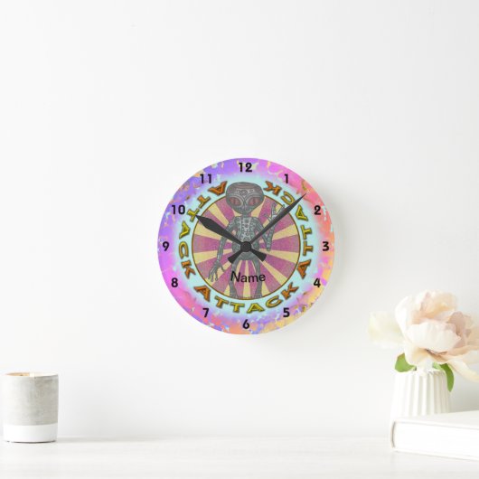 Robot Alien Attack Clock Ronde Klok (Huis)