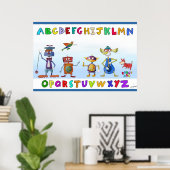 Robot Alphabet van Jerry Hunt Poster (Thuiskantoor)