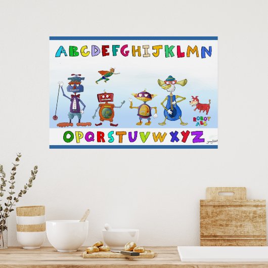 Robot Alphabet van Jerry Hunt Poster (Keuken)