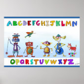 Robot Alphabet van Jerry Hunt Poster (Voorkant)