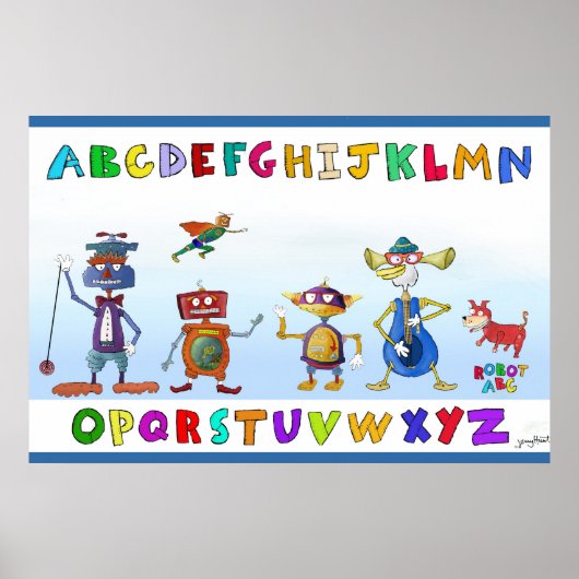 Robot Alphabet van Jerry Hunt Poster (Voorkant)