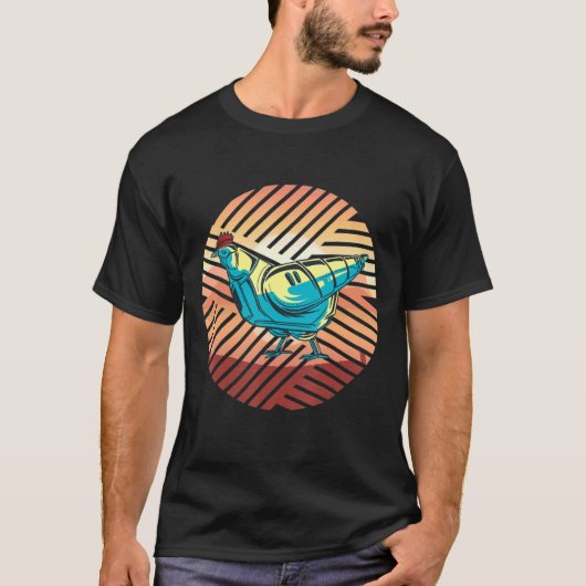 Robot Animal Geometric Chicken T-shirt (Voorkant)
