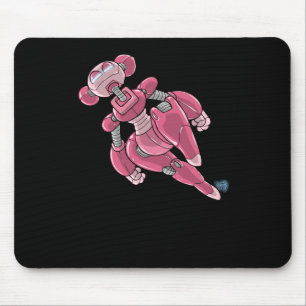 Robot Anime Meisje Roze Sticker  Muismat