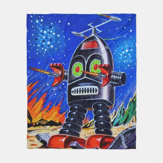 ROBOT ART FLEECE BLANKET DEKEN (Voorkant)