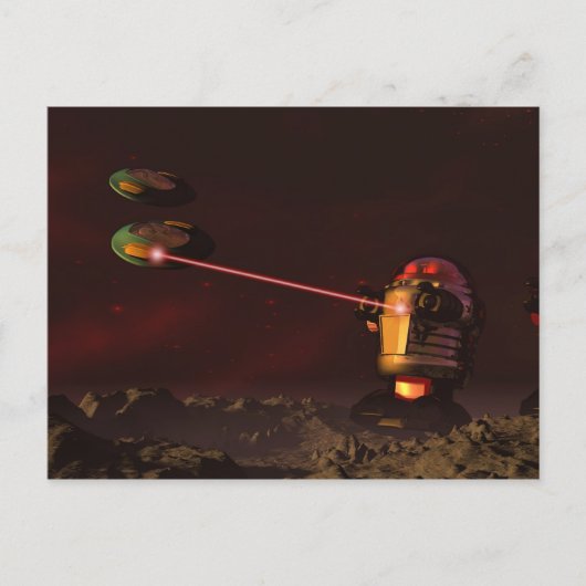 Robot Attack 2 Briefkaart (Voorkant)