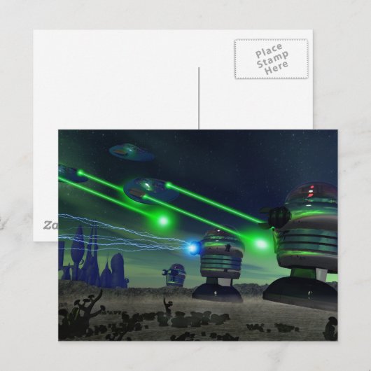 Robot Attack Briefkaart (Voorkant / Achterkant)