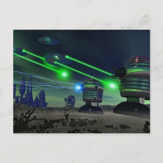 Robot Attack Briefkaart (Voorkant)