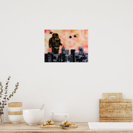 Robot Attack Poster (Keuken)