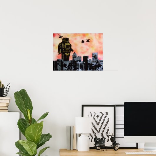 Robot Attack Poster (Thuiskantoor)