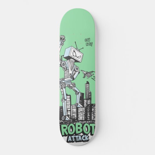 Robot Attack Skateboard Deck (Voorkant)