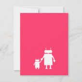 Robot Baby Girl Shower Invite Kaart (Achterkant)