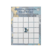 Robot Baby shower Bingo spel Notitieblok (Linkerzijde)
